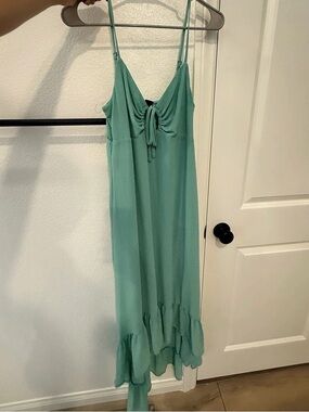 Wild Fable Ruched Maxi Dress in Green Size Medium